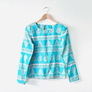 NEW Floral Geoprint Blouse Shirt